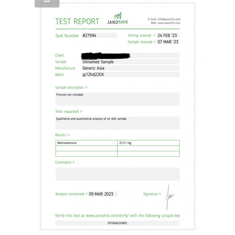 Dianabol 25 mg Lab Test Results