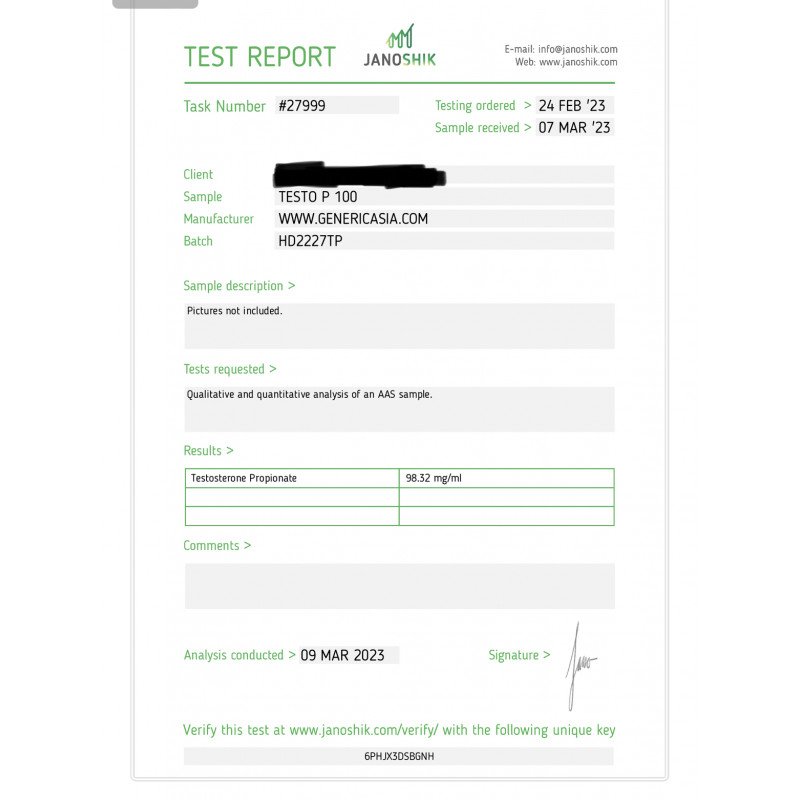 Testosterone Propionate Lab Test Results