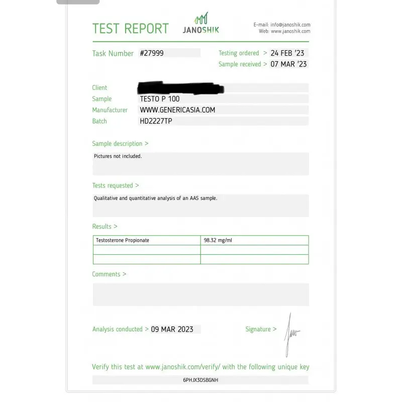 Testosterone Propionate Lab Test Results